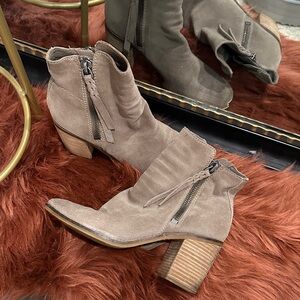 Dolce Vita Taupe Suede  Ankle Booties
